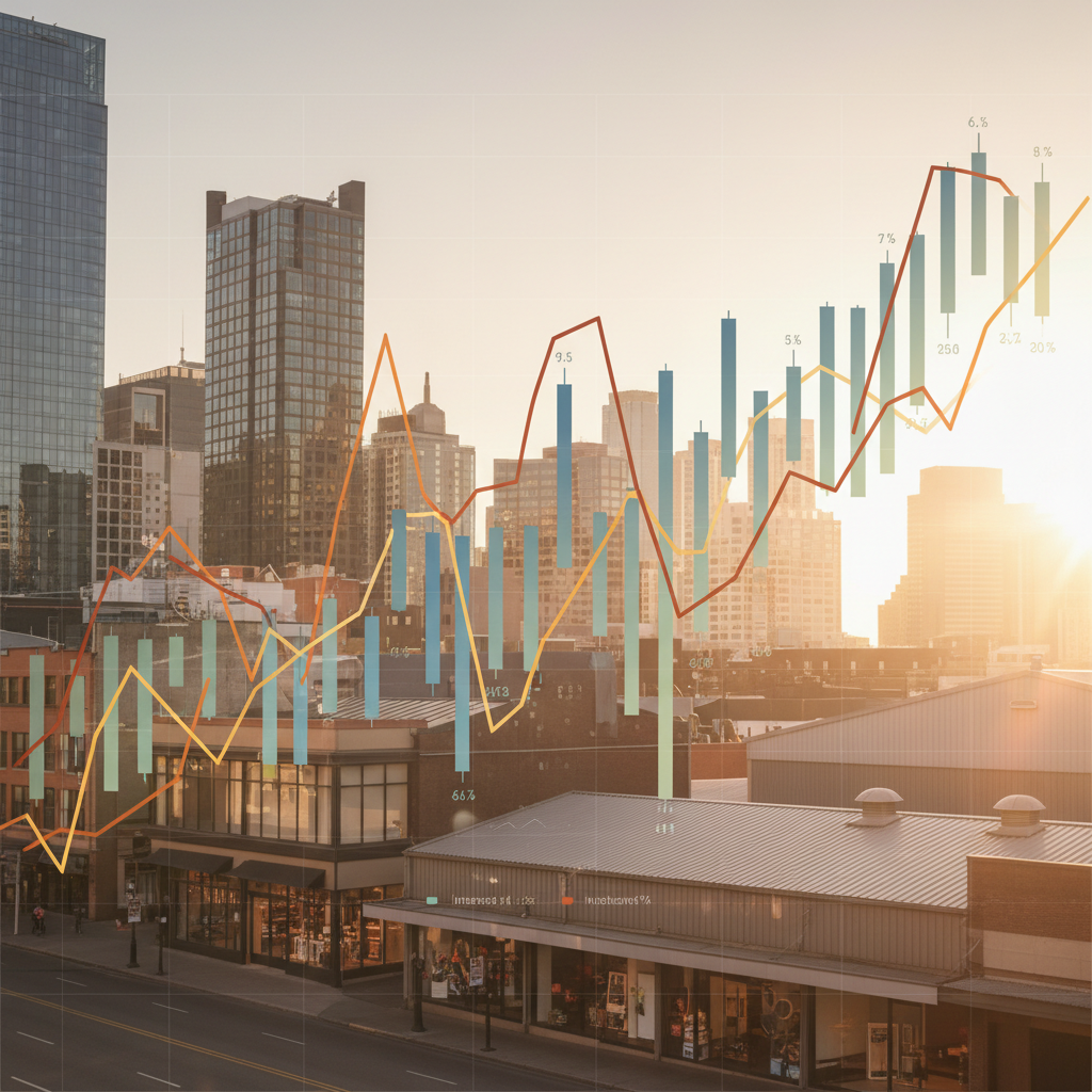2025 Türkiye ticari gayrimenkul ve GYO yatırımlarında kârlı bir gelecek için faiz, enflasyon ve ekonomik verileri gösteren grafik.