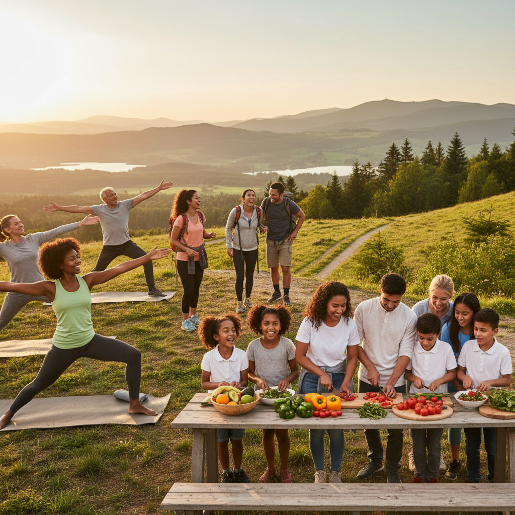 Yoga, yürüyüş ve sağlıklı beslenme ile bütünsel iyilik hali yaşayan insanlar. Fonksiyonel tıp ile kronik hastalıkların kök nedenlerini anlayıp yaşam kalitenizi artırın.
