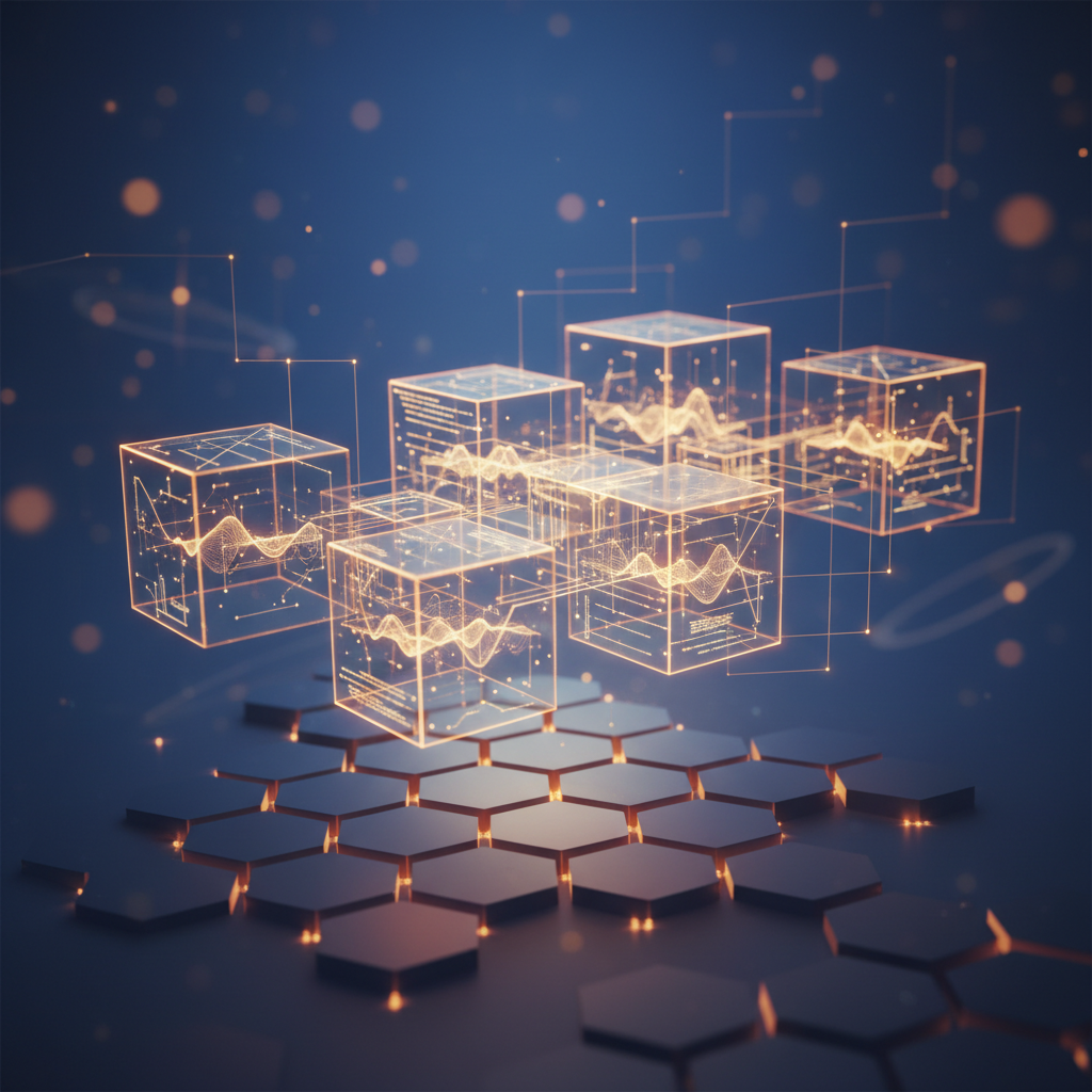 DeFi ve kripto yatırımları için blok zinciri üzerinde stilize akıllı sözleşme görseli. Otomatik ve şeffaf anlaşmalarla merkeziyetsiz finansın geleceği.