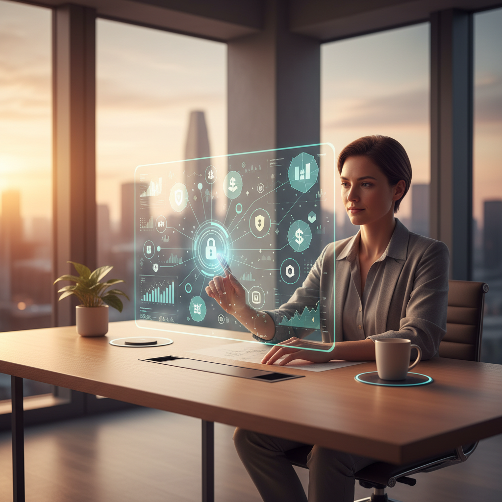 DeFi rehberiyle kripto yatırımı yapan bir kişi; güvenli, kullanıcı dostu arayüzde bilinçli kararlar alıyor.