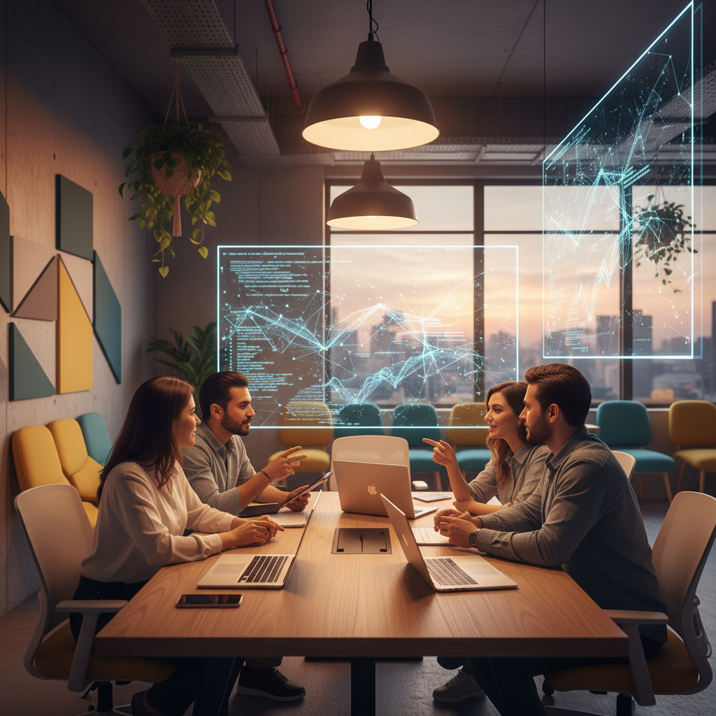 Türkiye'de genç Web3 ve DeFi girişimcileri, ortak alanda blockchain kodları tartışıyor. Geleceğin ekonomisi ve iş fırsatları.