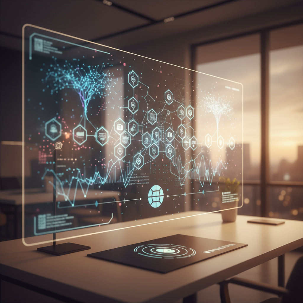 Fütüristik arayüzde Web3, AI ve blockchain entegrasyonu. Türkiye'de gelecek ekonomisi, DeFi ve yatırım fırsatları.