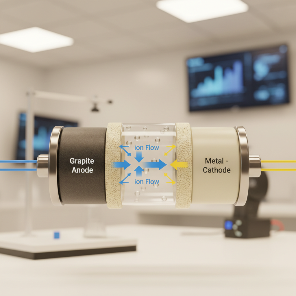 Lityum-iyon batarya hücresi kesiti: anot, katot, ayırıcı, elektrolit ve iyon akışı. Elektrikli araç batarya ömrünü uzatma ipuçları.
