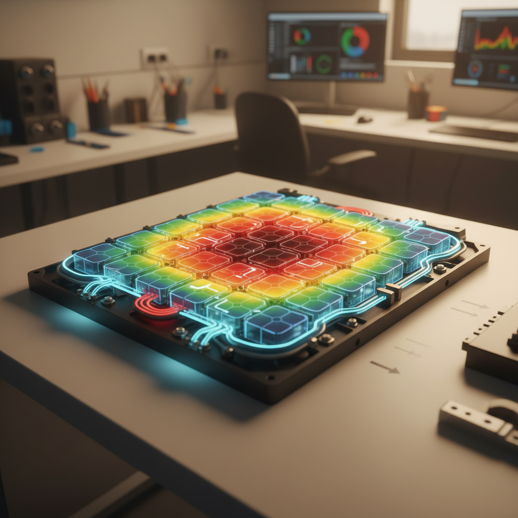 Elektrikli araç batarya termal haritası; sıcaklık bölgeleri ve aktif soğutma sistemleri. Batarya ömrünü uzatan ve performansı artıran termal yönetim.