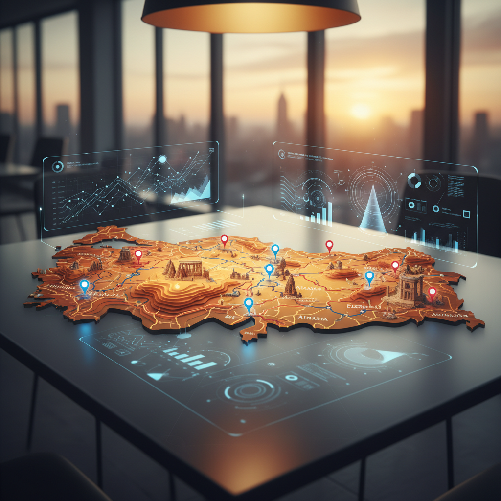 Türkiye haritası, 2025 elektrikli araç şarj istasyonu yatırım bölgeleri. Otoyol, şehir, turistik konum analiziyle karlılık ve gelecek trendleri.