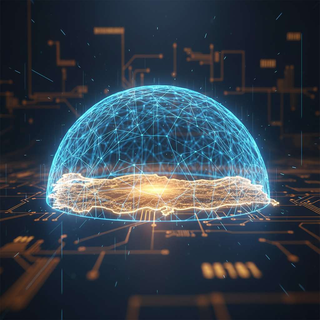 Türkiye'nin ulusal siber güvenlik kalkanı, 2025 trendleri ve KVKK ile bireysel/kurumsal dijital korunma stratejilerini temsil ediyor.