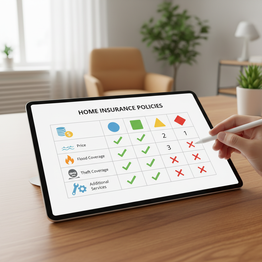 2025 Türkiye Konut Sigortası poliçeleri fiyat, yangın, sel, hırsızlık, deprem teminatı ve ek hizmet karşılaştırmalı tablosu.