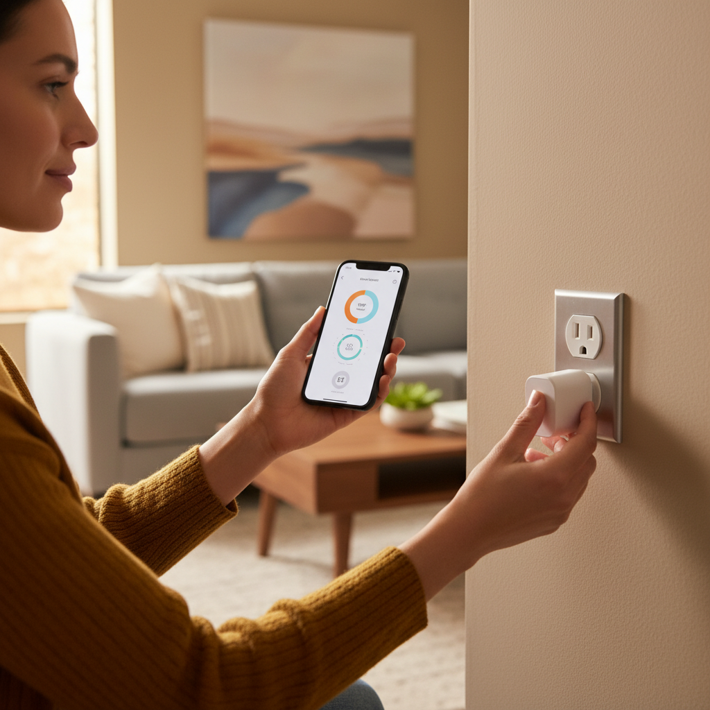 Modern evde akıllı prizin kolay kurulumu. Akıllı ev sistemleri ile konfor, güvenlik ve enerji tasarrufu için yaşam alanlarınızı dönüştürün.